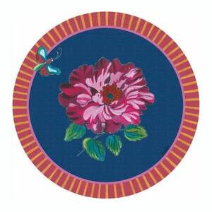 NEW LISA CORTI wild rose placemat in royal blue